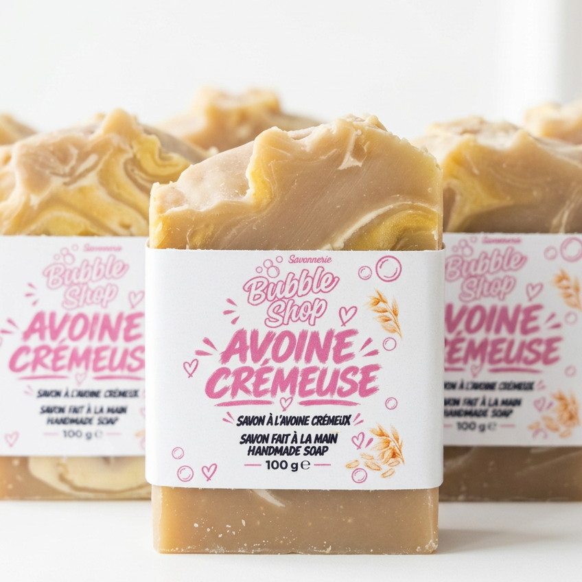 Savon artisanal crémeux à l'avoine parfumé
