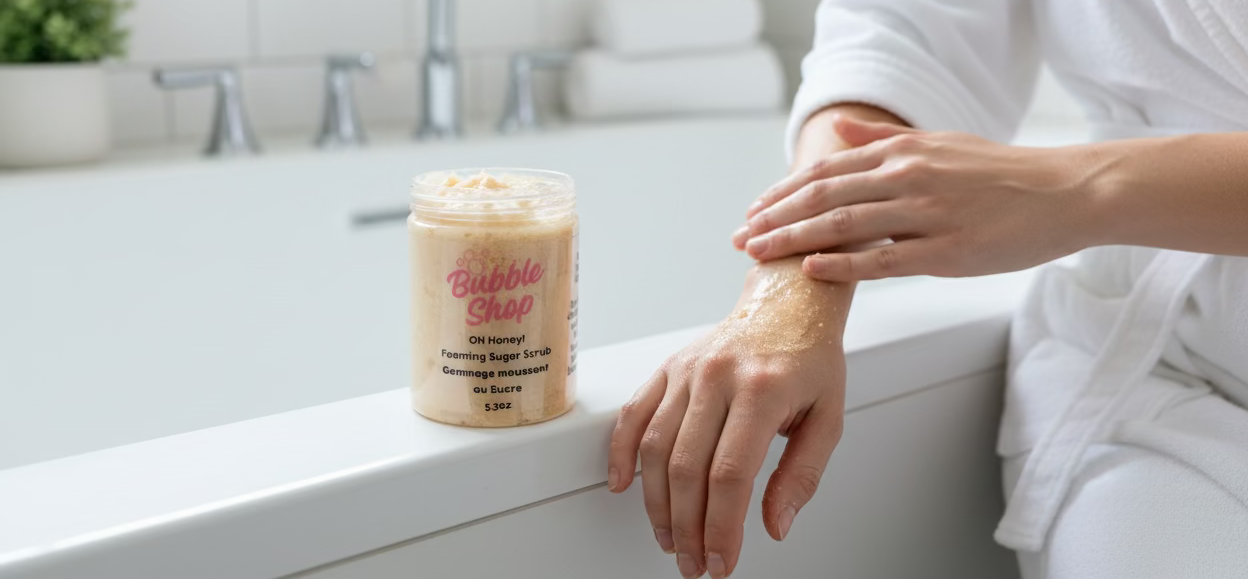 Bubble shop foaming oh honey sugar scrub
