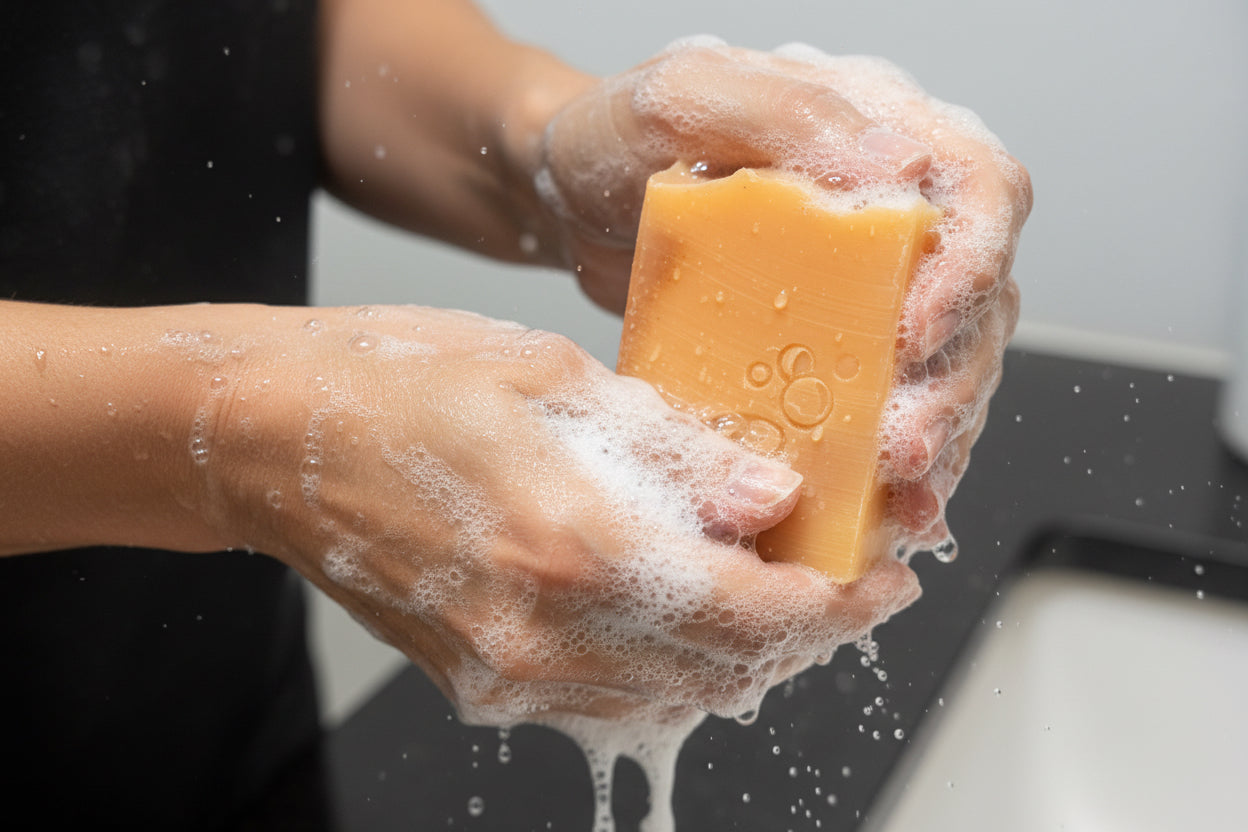 Handmade hubble shop soap with Aloe and rosemary