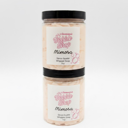Savon fouetté corps et mains au mimosa